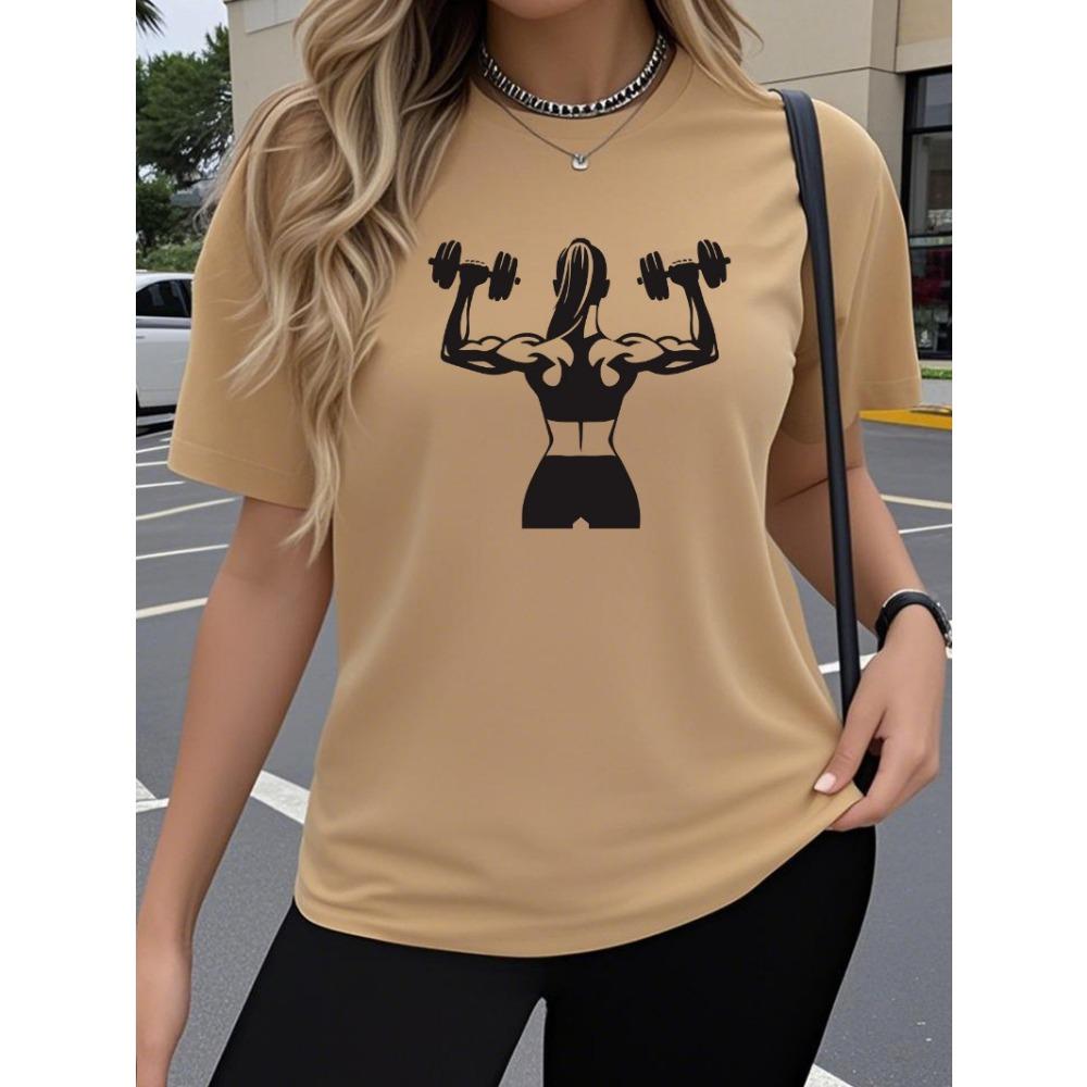 Summer Fashionable Comfortable Breathable Sweat Absorbing Women's T-shirt Colorful Pattern Solid Color Cotton T-shirt