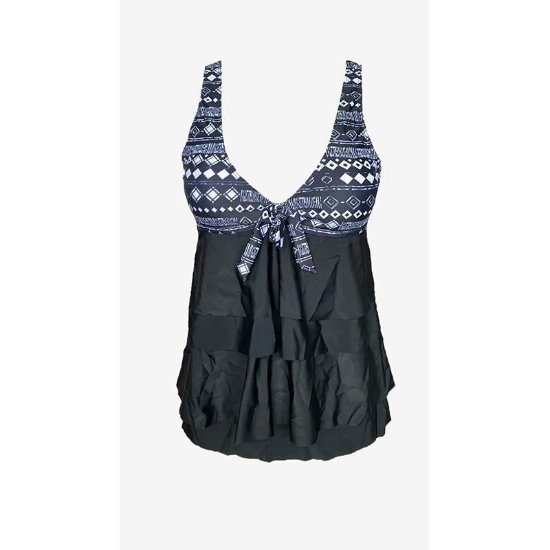 European & American Plus Size Rhombus Split Swimsuit for Women