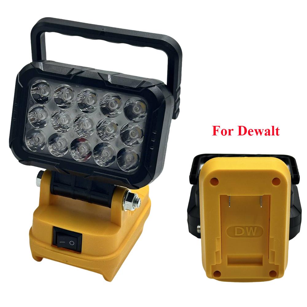 1-inch LED Work Light Suitable For Makita/Milwaukee/Dewalt 18V Battery With Handle And USB Interface Flashlight(No Battery)