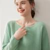 Women's Seamless Cashmere Loose Knit Sweater - Round Neck Pullover, Versatile Thin Wool Top