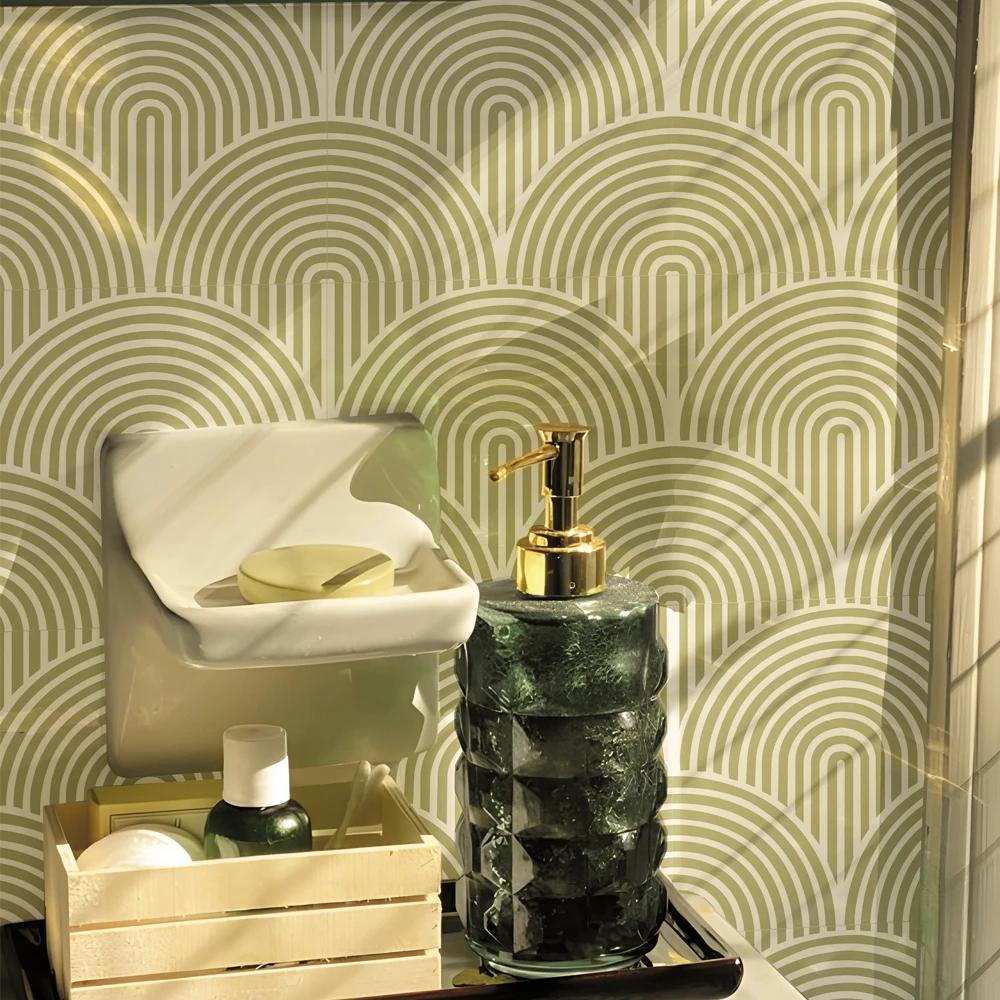 10Pcs Abstract Aesthetic Matte Wall Tile Sticker Transfer Peel and Stick, Self-Adhesive Vinyl Backsplsh Tile Decals for Kitchen