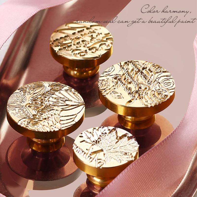 Wax Seal Stamp-Words Phrases Sealing Wax Stamp Flower Sealing Stamp for Envelope Wedding Invitations Card Decorations