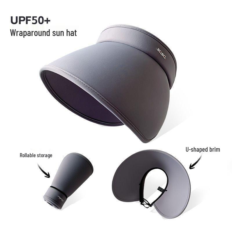 

Жіночий складаний сонцезахисний капелюх з екстра-великими полями - Захист від УФ, дизайн з відкритою верхівкою для літніх активностей на свіжому повітрі