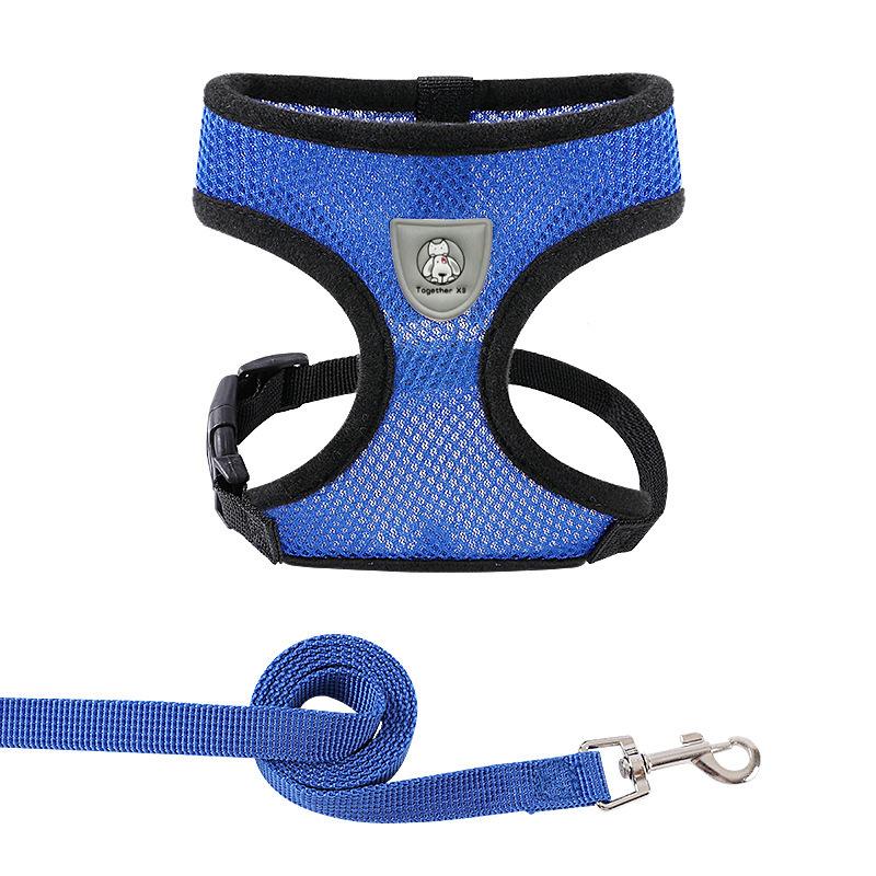 Dog Harness Leash Set for Small Dogs Adjustable Puppy Cat Harness Vest French Bulldog Chihuahua Pug Outdoor Walking Leash Harnes