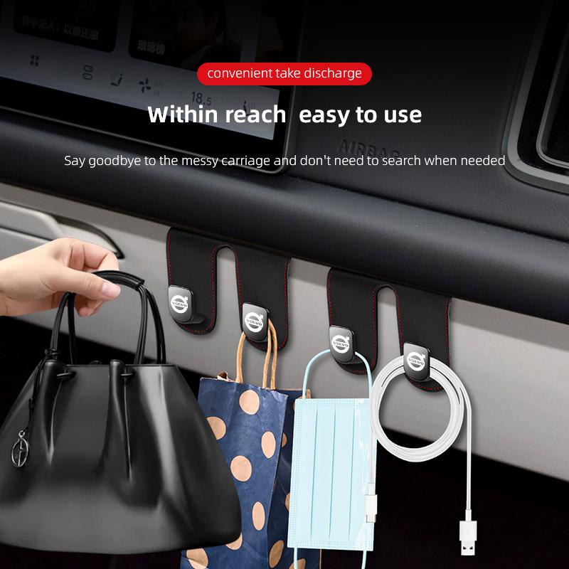 Car Co Pilot Hook Multifunctional Creative Organizing Storage Hooks For Volvo Xc60 Xc90 V40 V60 S60 V50 V90 S80 C40 XC40 V70 C30 KW0