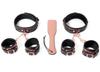 Liebe Seele Cosplay SM Goods Restraints Set Rose Gold Genuine Leather Ankle Thigh Couple 5-Piece Handcuffs, Cuffs, Cuffs, Queen, (Thigh Cuffs L)