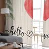 Valentine'S Day Hearts Eucalyptus Leaves Tulle Curtains For Living Room Sheer Curtain For Bedroom Kitchen Blinds Voile Curtains
