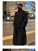 Men's Korean Style Thick Wool Over-the-Knee Trench Coat - Mid-Length, Warm, British Style Winter Jacket