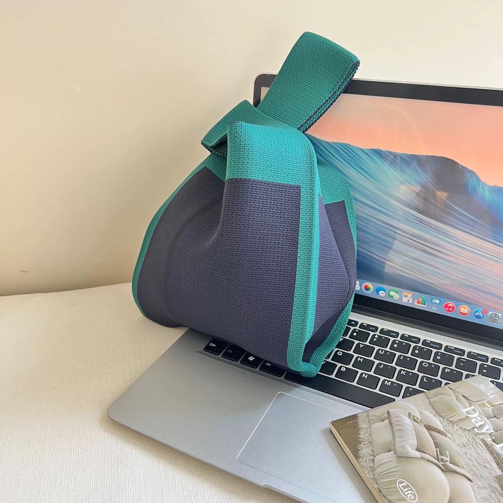 New girl knitted bag handbag shoulder bag tote bag fashion style trend personality leisure bag