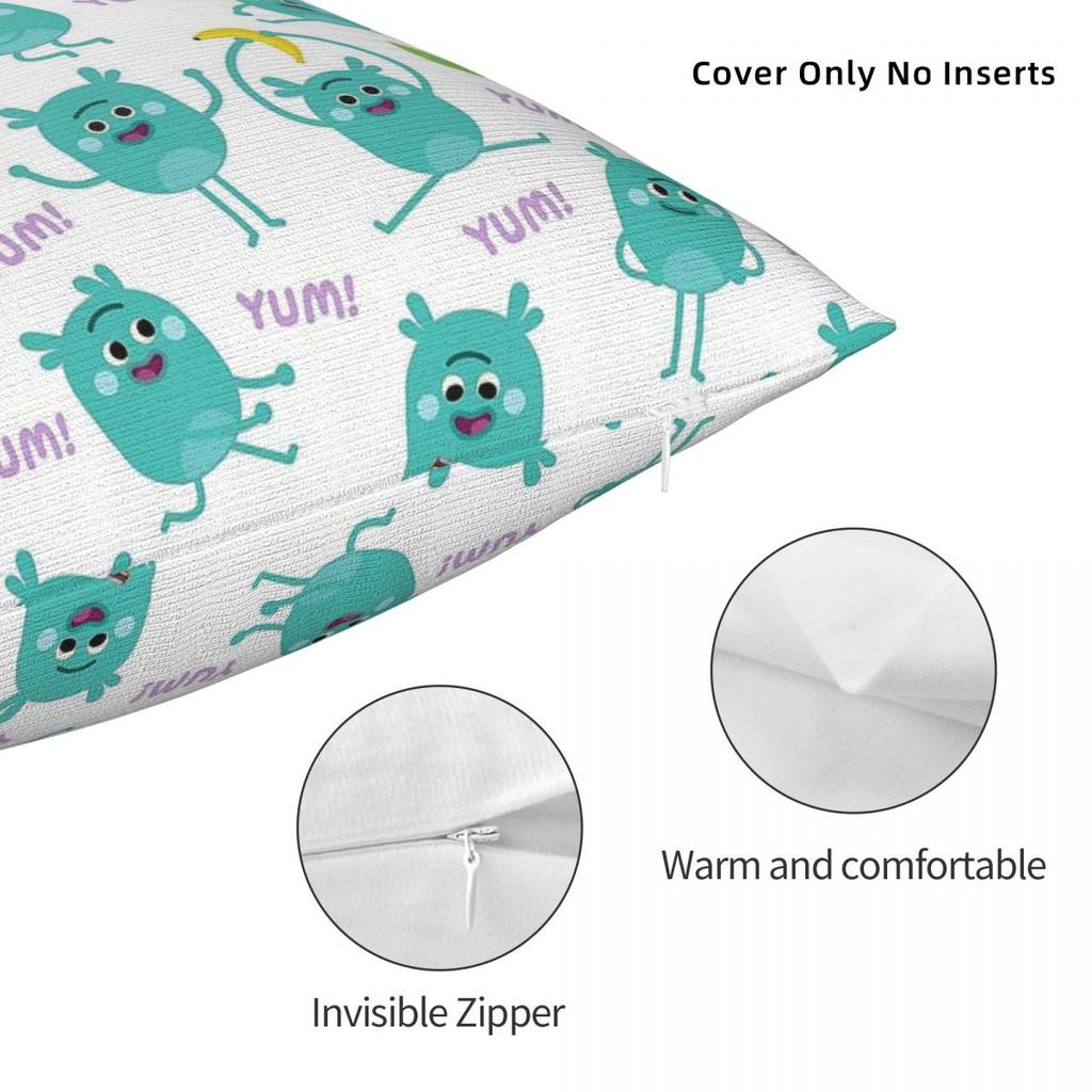 Grumble Yum Square Pillowcase Polyester Linen Velvet Creative Zip Decor Pillow Case Car Cushion Cover