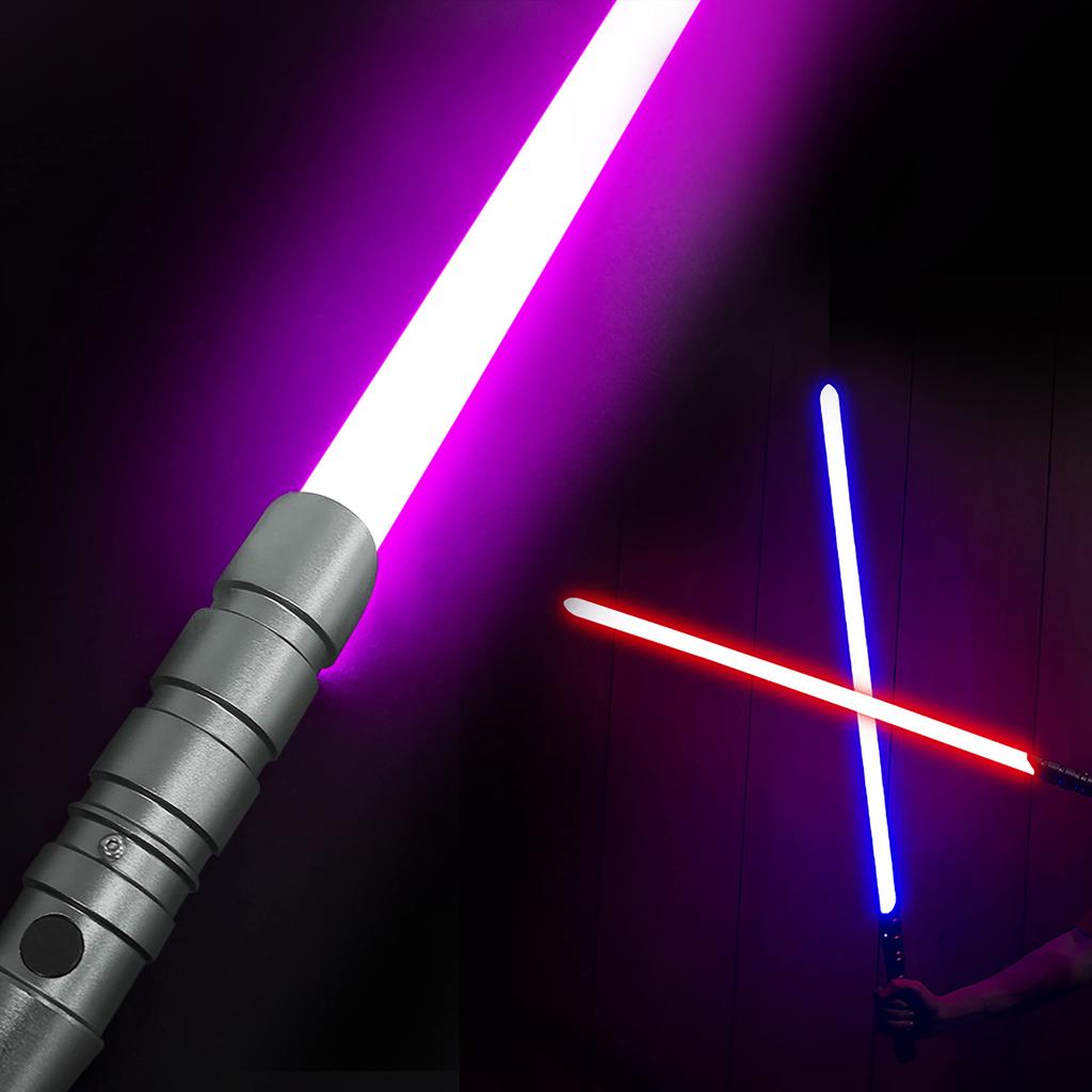 YDD Jedi Sith Aluminum Handle LED Lightsaber with 16 Color Battle Ready Switching, (Gray Handle)