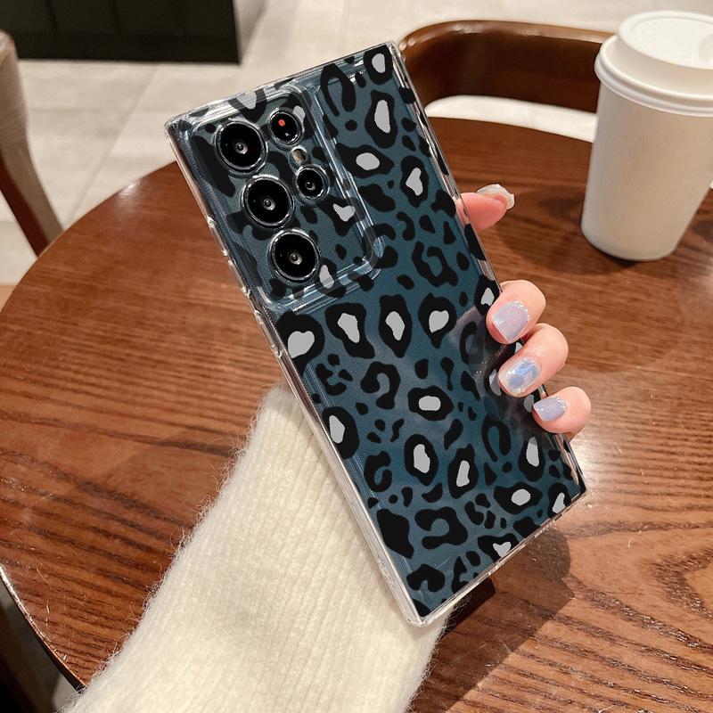 Leopard Print Pattern Phone Case For Samsung Galaxy S26 S25 S24 S23 Ultra S22 Plus S24 S21 FE S25 Edge Clear Silicone Soft Cover