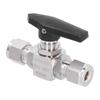 Ball Valve Straight Through 3 8in Thread Fluid Control Stainless Steel Pipe Fitting with Handle