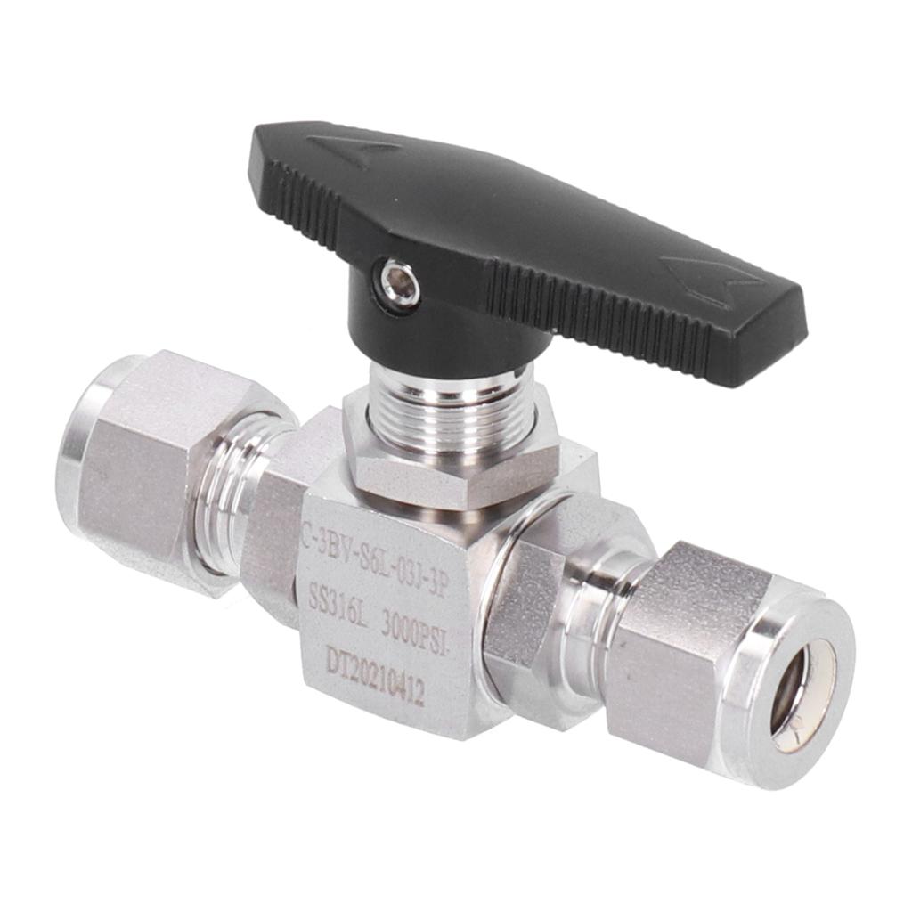 Ball Valve Straight Through 3 8in Thread Fluid Control Stainless Steel Pipe Fitting with Handle