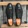 Britain Men Pointed Black Breathable Mesh Patchwork Casual Dress Homecoming Brogues Shoes Male Formal Wedding Oxfords Footwear
