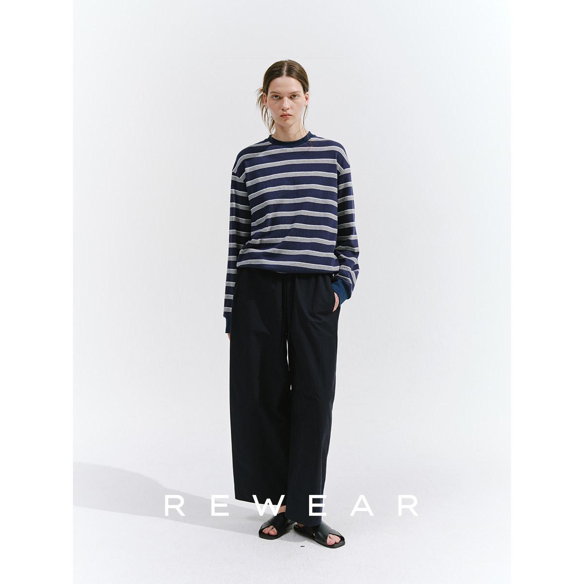 REWEAR Women s Casual Cropped Trousers - 100% Pima Cotton, Elastic Waist, Drawstring, Curved Silhouette Small