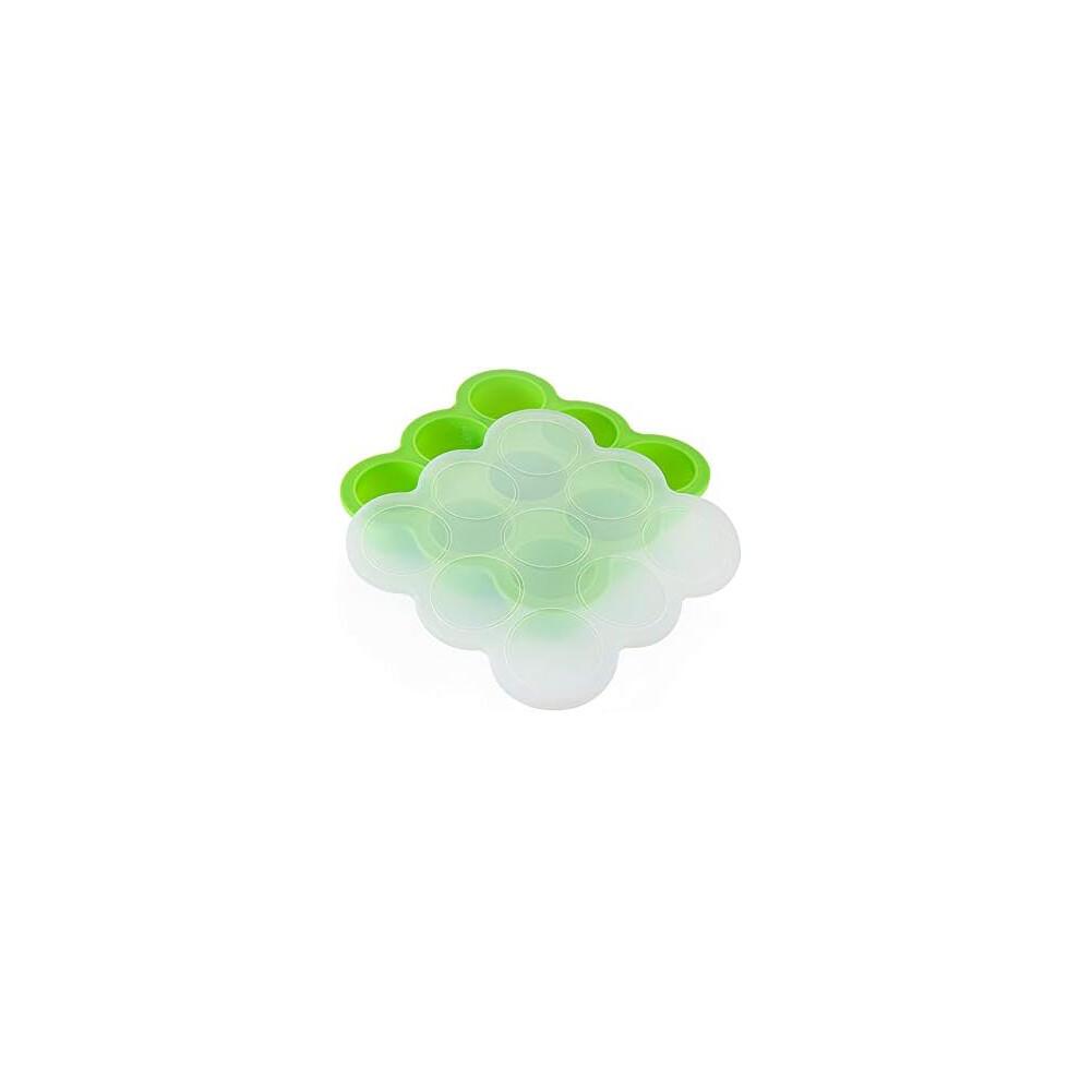 4 pcs Silicone Baby Food Storage Container, Silicone Moulds with Lid for Baby Food, Ice Cubes, Sweets and Chocolate (Random Colour, 9 x 75 ml)