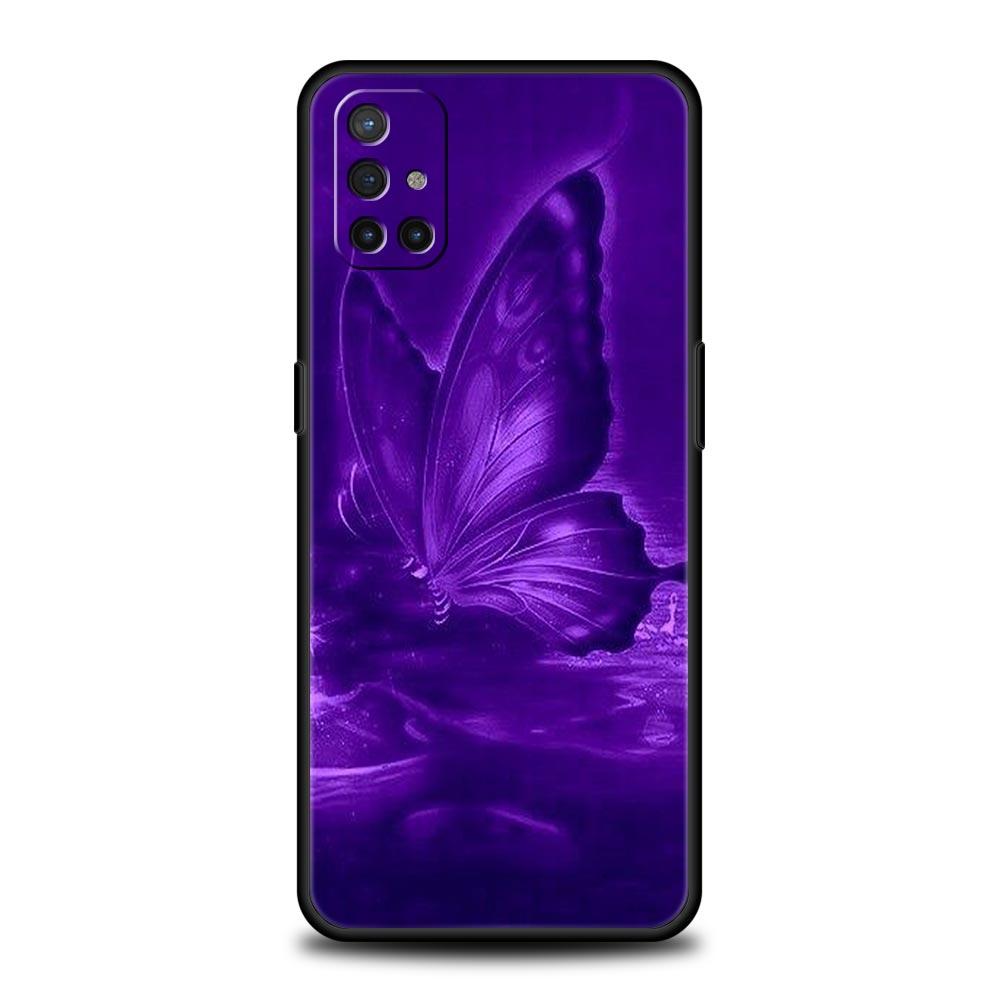 Phone Case For Oneplus 13R 13 12 10T 11 R10 Nord N100 N200 N10 9 9R CE 2 3 Z Pro Lite 5G Soft TPU Cover Art Purple Butterfly Bag