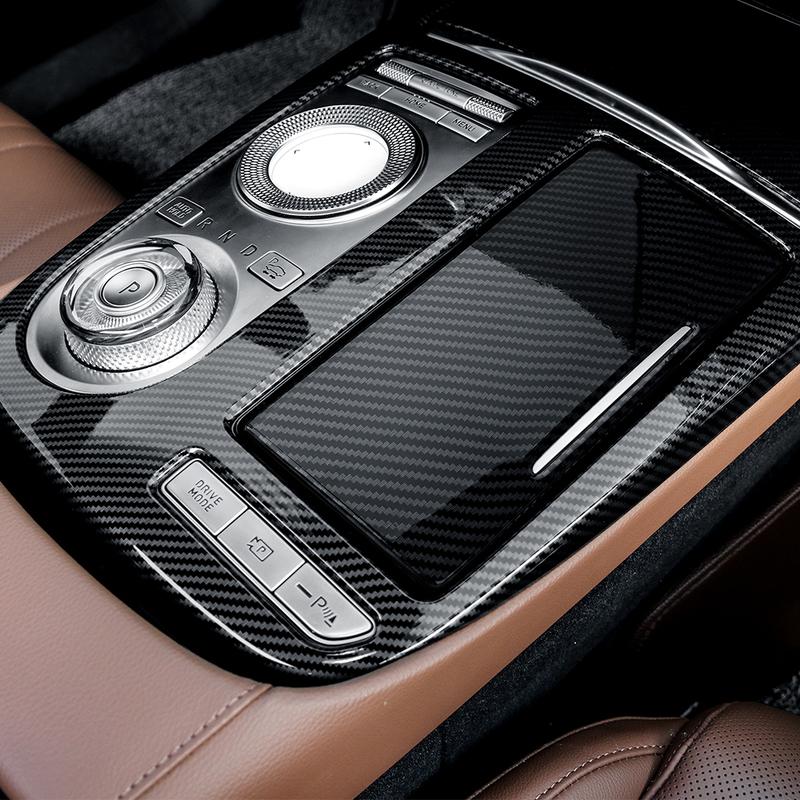 For Genesis G80 RG3 -2024 Carbon Fiber Wood Grain Central Console Gear Shift Panel Frame Trim Cover Accessories LHD