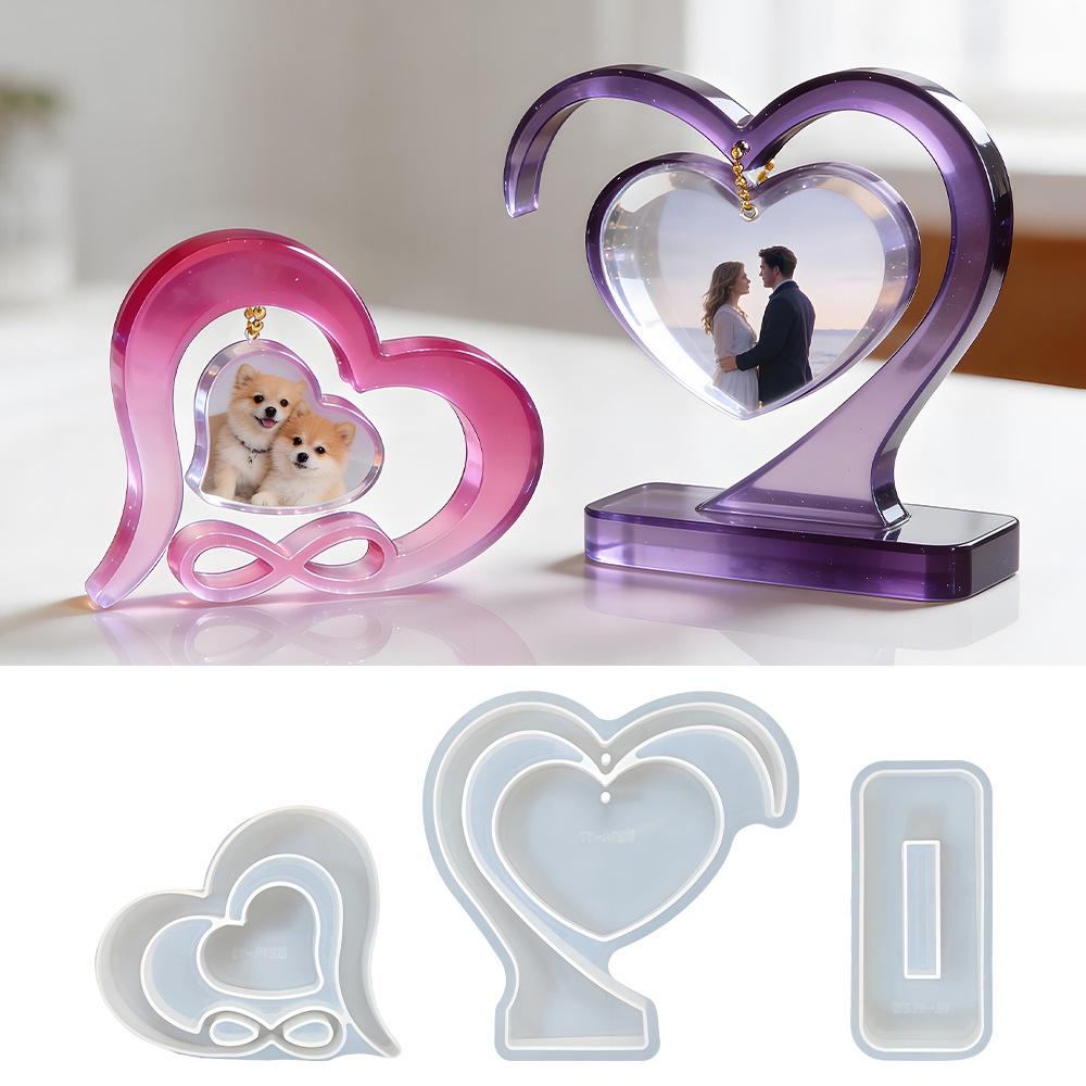 Valentine's Heart-Shaped Silicone Photo Frame Mold for DIY Projects