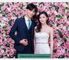 Qixi Festival Rose Flower Wall: Simulated Floral Background for Photography, Indoor Decor, and Wedding Celebrations