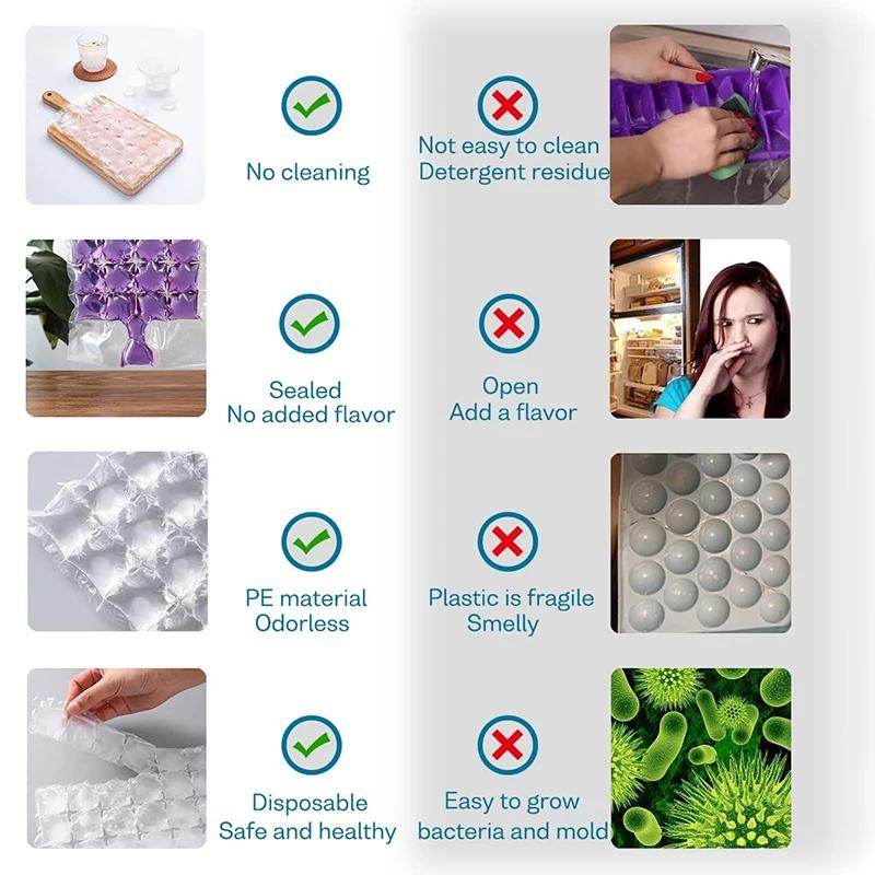 10-300 Stück Einweg-Eisbeutel mit Selbstversiegelung für selbstgemachte Eiswürfel Sommer Gefrierschrank Eisform Wiederverwendbare Wasserfüll-Eiswürfelform