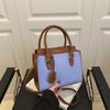 New contrasting color simple large-capacity textured mother and child bag single shoulder oblique span atmospheric women's bag summer new square bag
