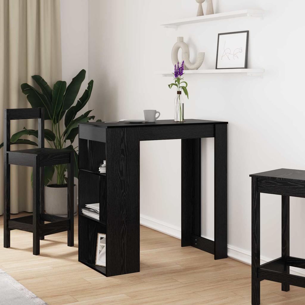 Bar Table Black Oak Look 102 x 50 x 103.5 cm Engineered Wood