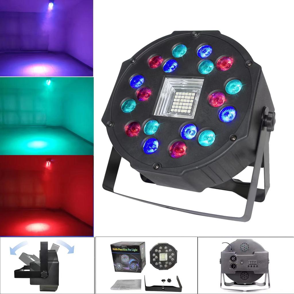 18LED Stage Light DMX512 Control Full Color Flat Par Light Stage Uplight 18LED for Holiday DJ Party Wedding Club Event Lighting