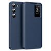 Funda de Cuero para Samsung Galaxy S22+ 5G con Ventana de Visualización y Ranura para Tarjetas