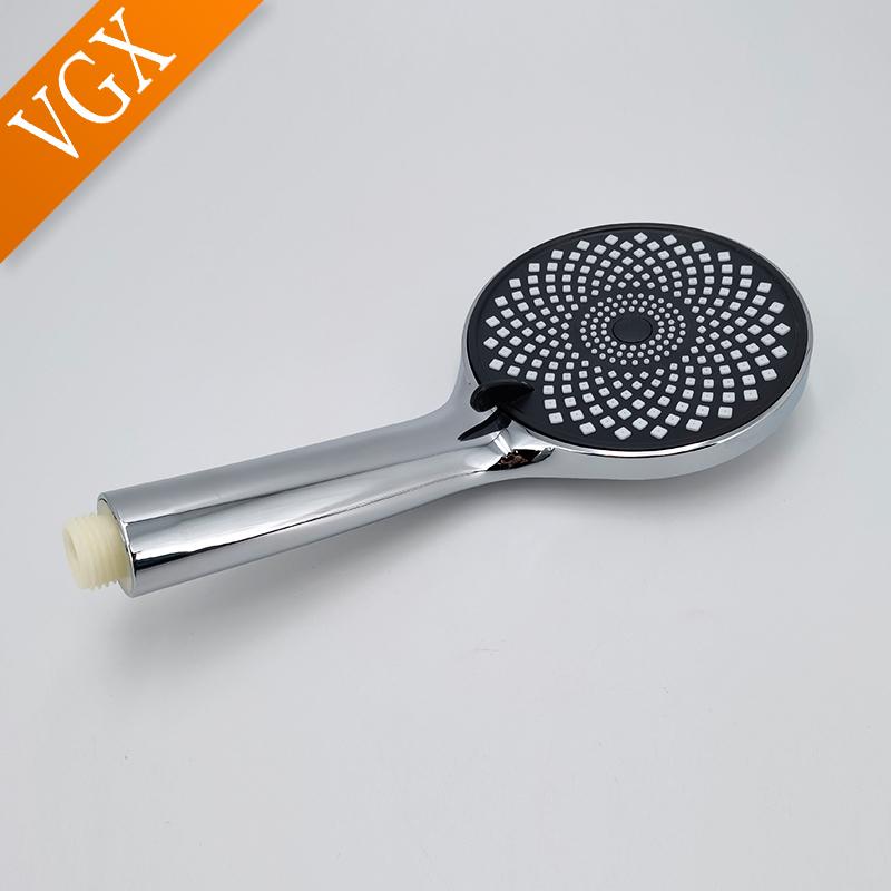 Cap de duș rotund VGX cu precipitații cu set de duș de înaltă presiune portabil pentru sistem de duș pentru baie Accesorii pentru baie Negru