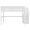 Łóżko dziecięce 140x200 Łóżko piętrowe Biurko Półka Drabinka Stelaż listwowy Drewno sosnowe Łóżko młodzieżowe Dzieci/Dorośli Białe