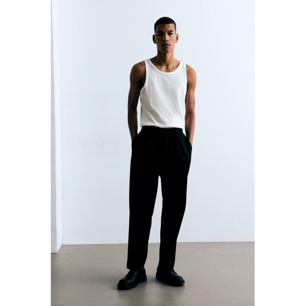 H M sliM Fit Ribbed Sleeveless Top wHite
