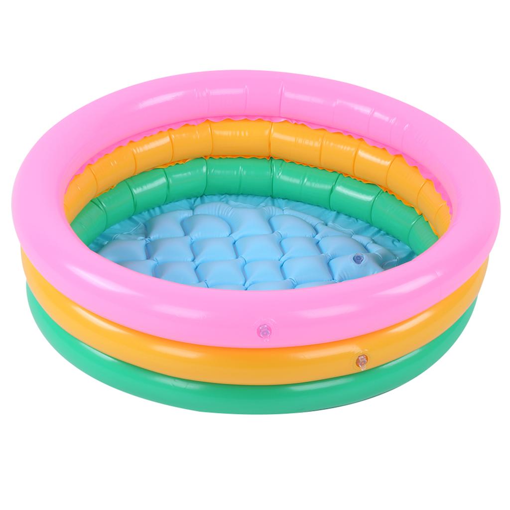 Piscine Gonflable Douce pour Enfants Piscine de Natation pour Enfants Garçon Forme Ronde Couleur Vive Bassin pour Bébé S