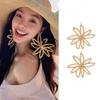 Bohemian Style Exaggerated Flower Ear Studs Zinc Zinc Alloy Hollow Floral Earrings  Bride