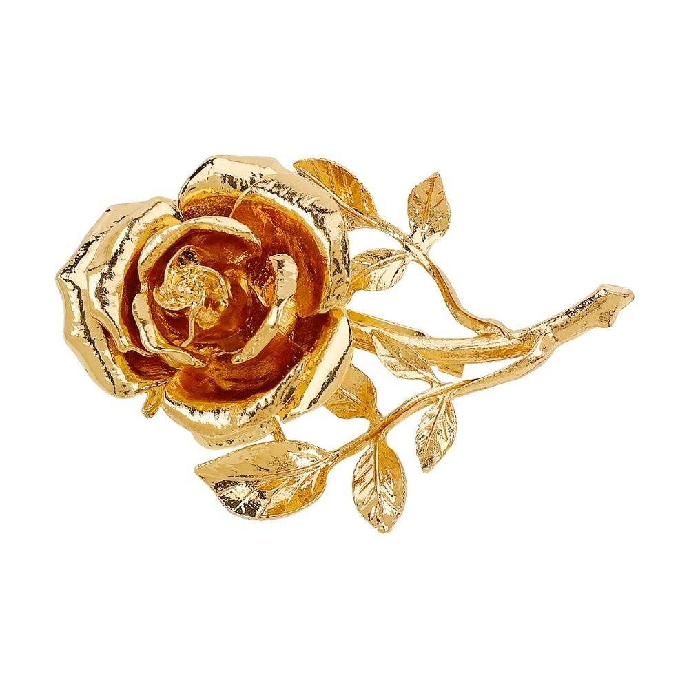 Exaggerated Rose Flower Brooches Cloting Decoration Metal Pins Personalized Chest Flower Pin Party золотой