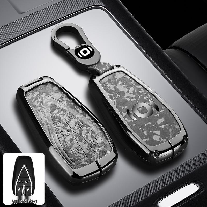 Changan Qiyuan A05/A06/A07 Schlüsseletui - Q05 125MAX Fernbedienung Metallgehäuse mit Leder-Druckknopf