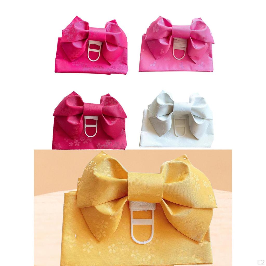 Kimono Obi Classique pour Enfants Ceinture Japonaise Nœud Prétié Motif Sakura Large Ceinture de Mariage Sash Filles