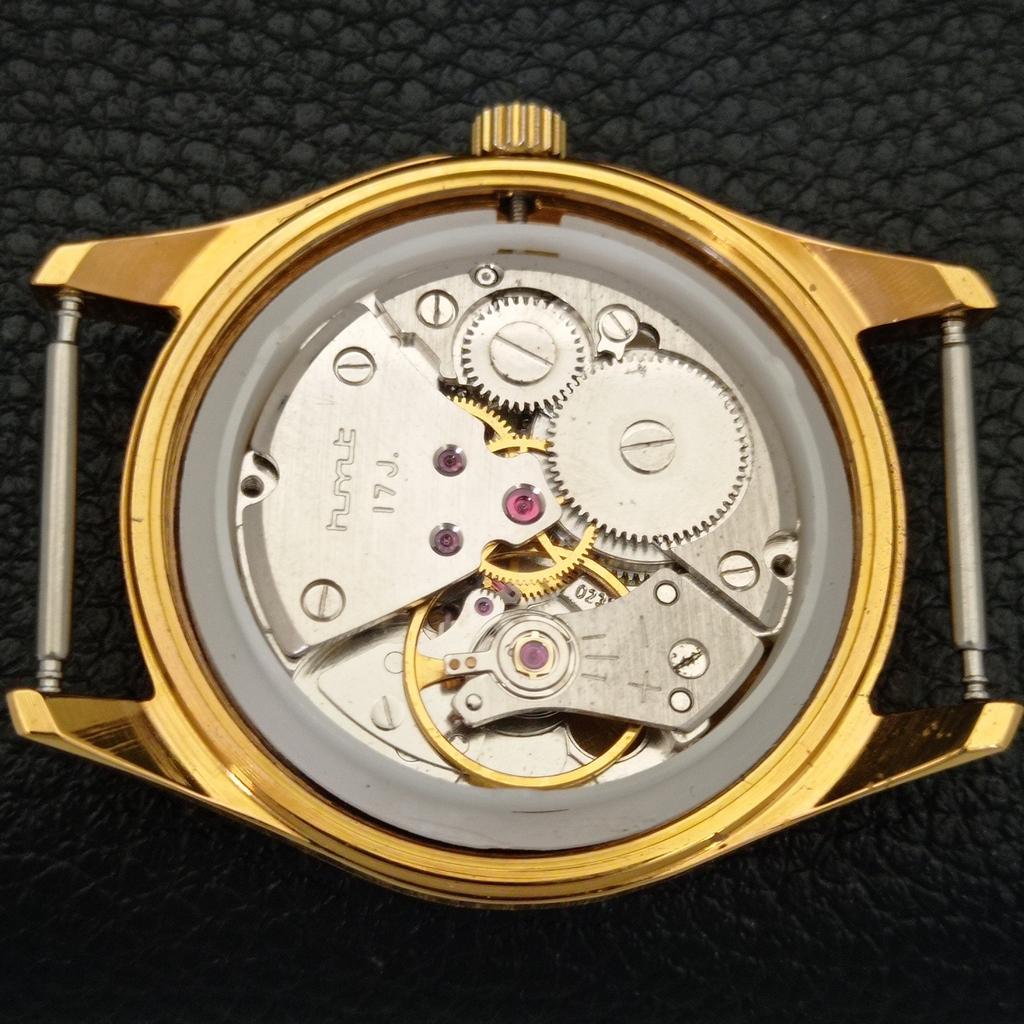 VINTAGE HMT JANATA HAND-WINDING INDIAN MENS RED COLOR DIAL WATCH A702083-5 R208-a702083