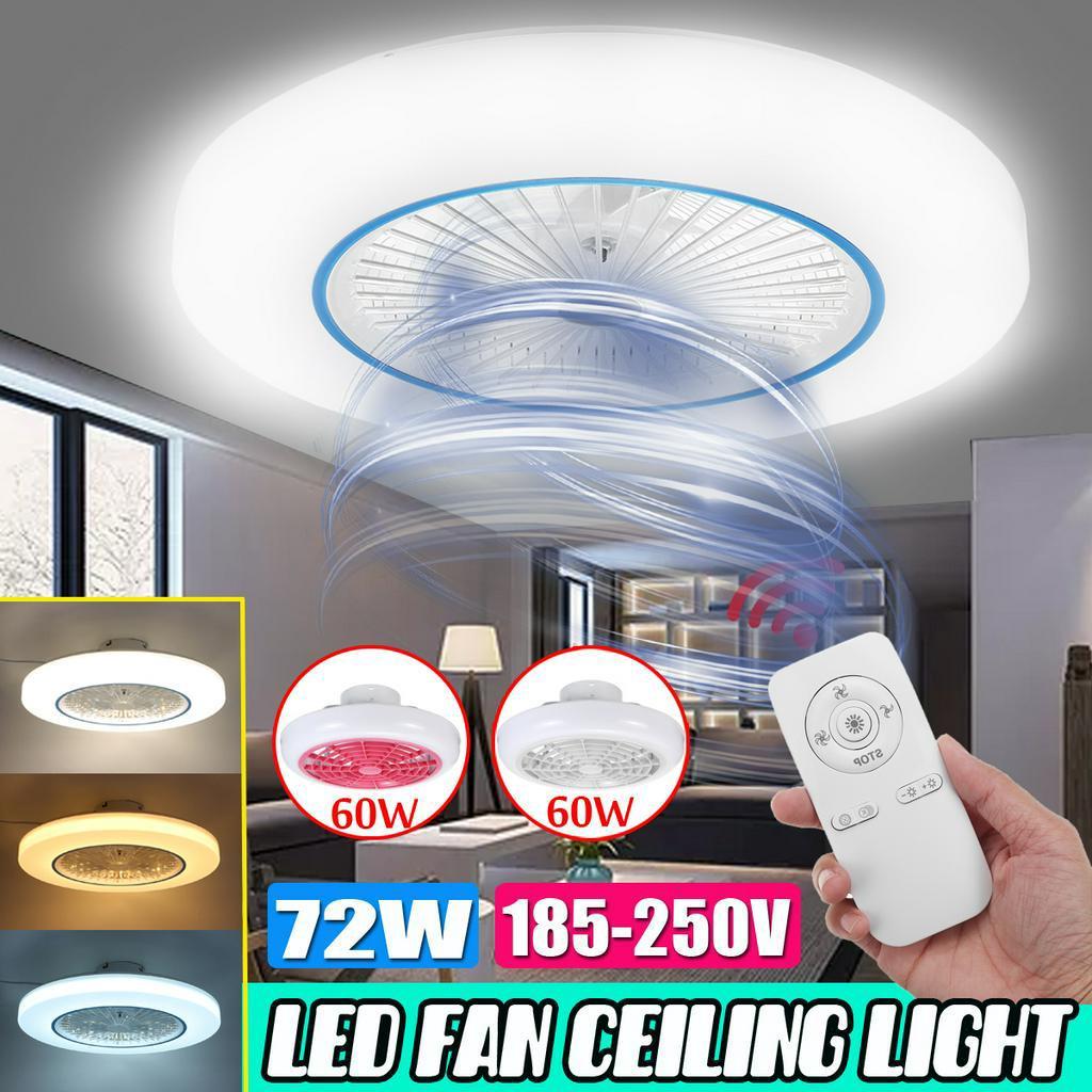 

72 Вт Светодиодный потолочный вентилятор с подсветкой Потолочный вентилятор с подсветкой Пульт управления Современное освещение Трехцветное диммирование Потолочный светильник 58*18 см