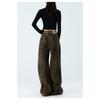 Womens High Waist Leopard Print Wide Leg Jeans Y2K Baggy Denim Trousers Streetwear