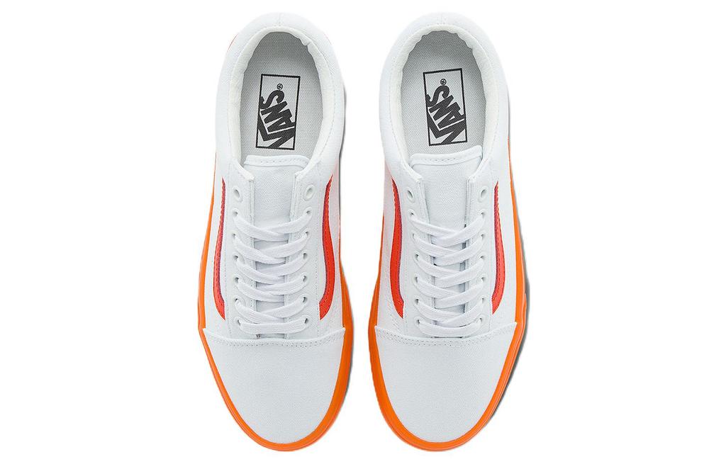 Vans Old Skool Casual Low Top Skate Shoes Small Orange Side Stripe Unisex 'White' VN0000SBZ34