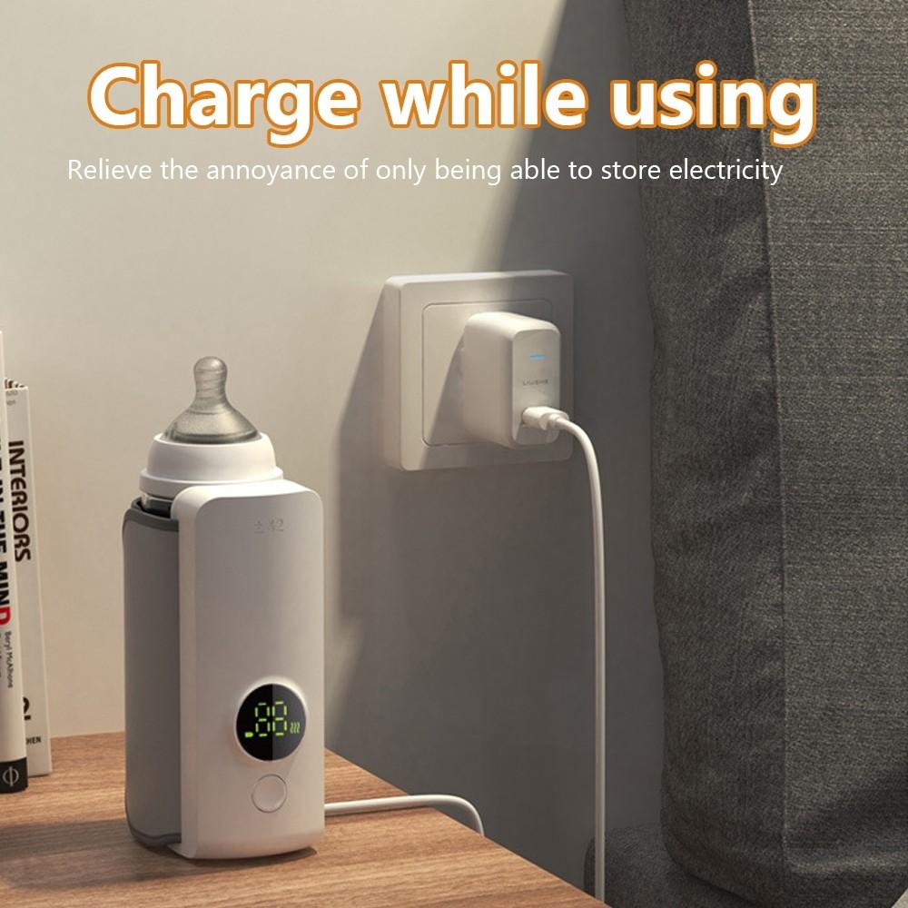 6-Speed Temperature Regulation Milk Heater Portable Infant Milk Bottle Warmer USB Charging Baby Nursing Milk Heating Device