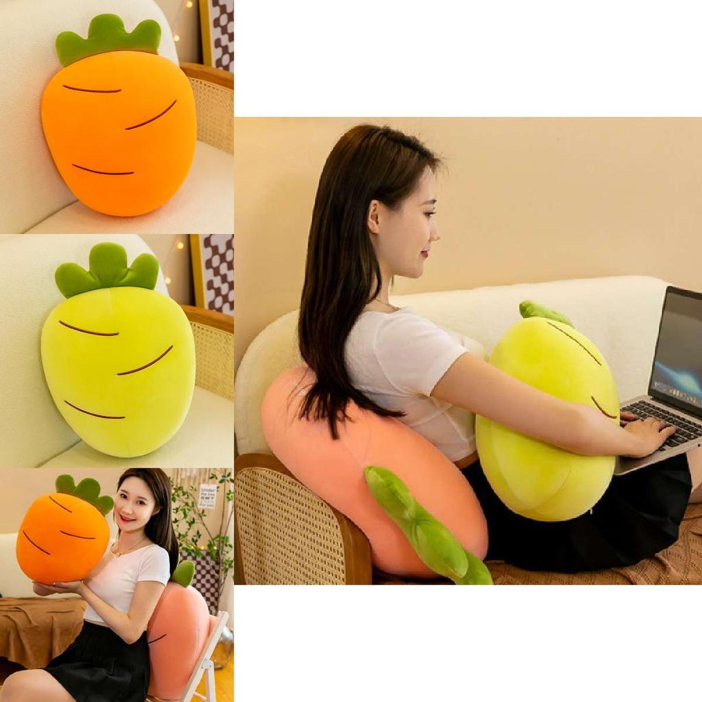 Soft Carrot Plush Toy Cartoon Vegetable Stuffed Pillow Creative Fluffy Doll Pink/orange/yellow/red 28/40/60/80cm