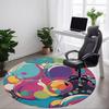 1pc Bubbles Colors Office Round Area Rug, Indoor Mat Suitable For Office, Under Office Chairs Bedroom Living Room Home Decor, Room Deco