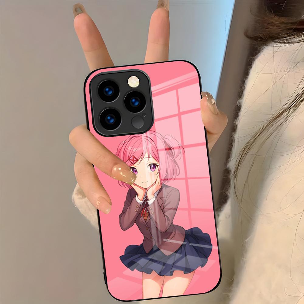 Cartoon Character Natsuki Phone Case For IPhone 17 Pro Max 16 15 14 Pro Max 13 11 Plus Glass Cover