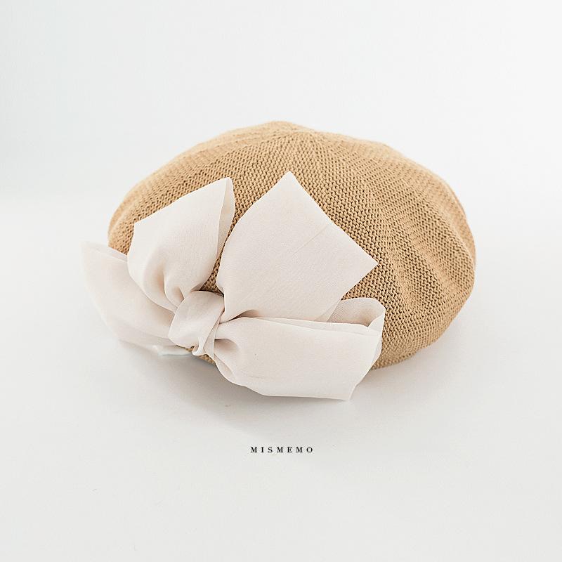 

2023 корейский дышащий берет с большим бантом женский весенне-летний вязаная шапка женская элегантная кепка малярная шапка для девочки