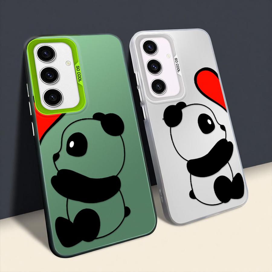Cute Cartoon Panda Case for Samsung Galaxy A55 A51 A56 A26 A36 A73 A54 A52 A53 A71 A72 A35 Soft Shell