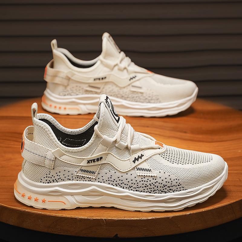 

Мужские кроссовки Flying плетеные 2024 новые летние дышащие спортивные туфли из тонкой сетки мужские удобные повседневные дорожные туфли на мягкой подошве 39