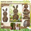 Woven Rattan Bowknot Easter Decoration, 17.71 Inches, Tabletop Easter Decor, Spring And Summer Decorative Statue Ornament, Woven Rattan